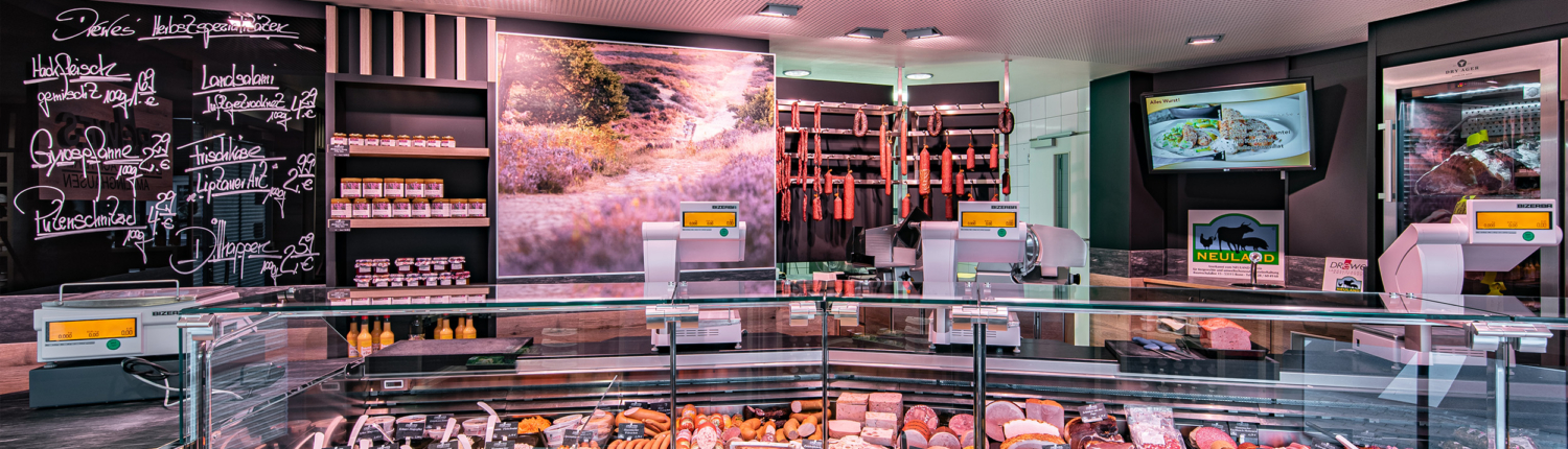 Qualität wohin man schaut. Ob Wurst und Fleisch oder die Innenrichtung von Hanke Ladenbau.